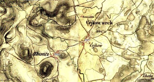Čejkovy a okolí 1836