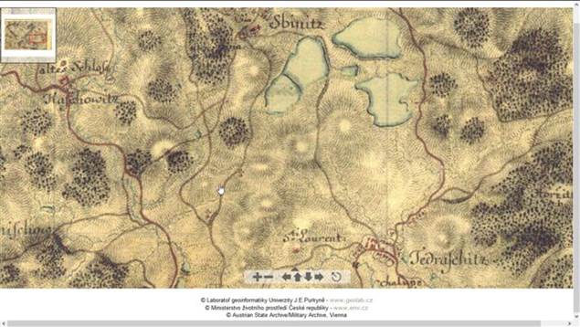 Mapa Zbynice 1764