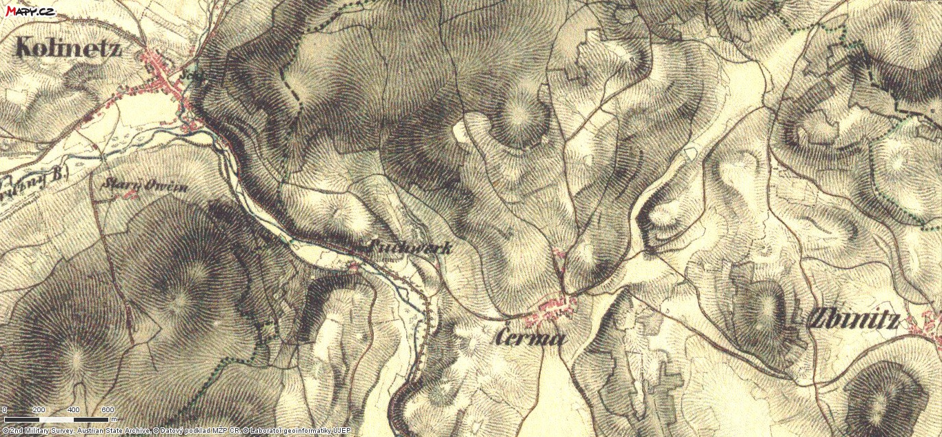 Mapa okolí Čermné