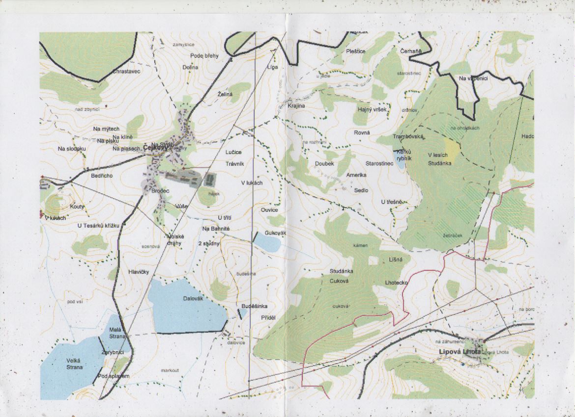 Mapa katastru Čejkov