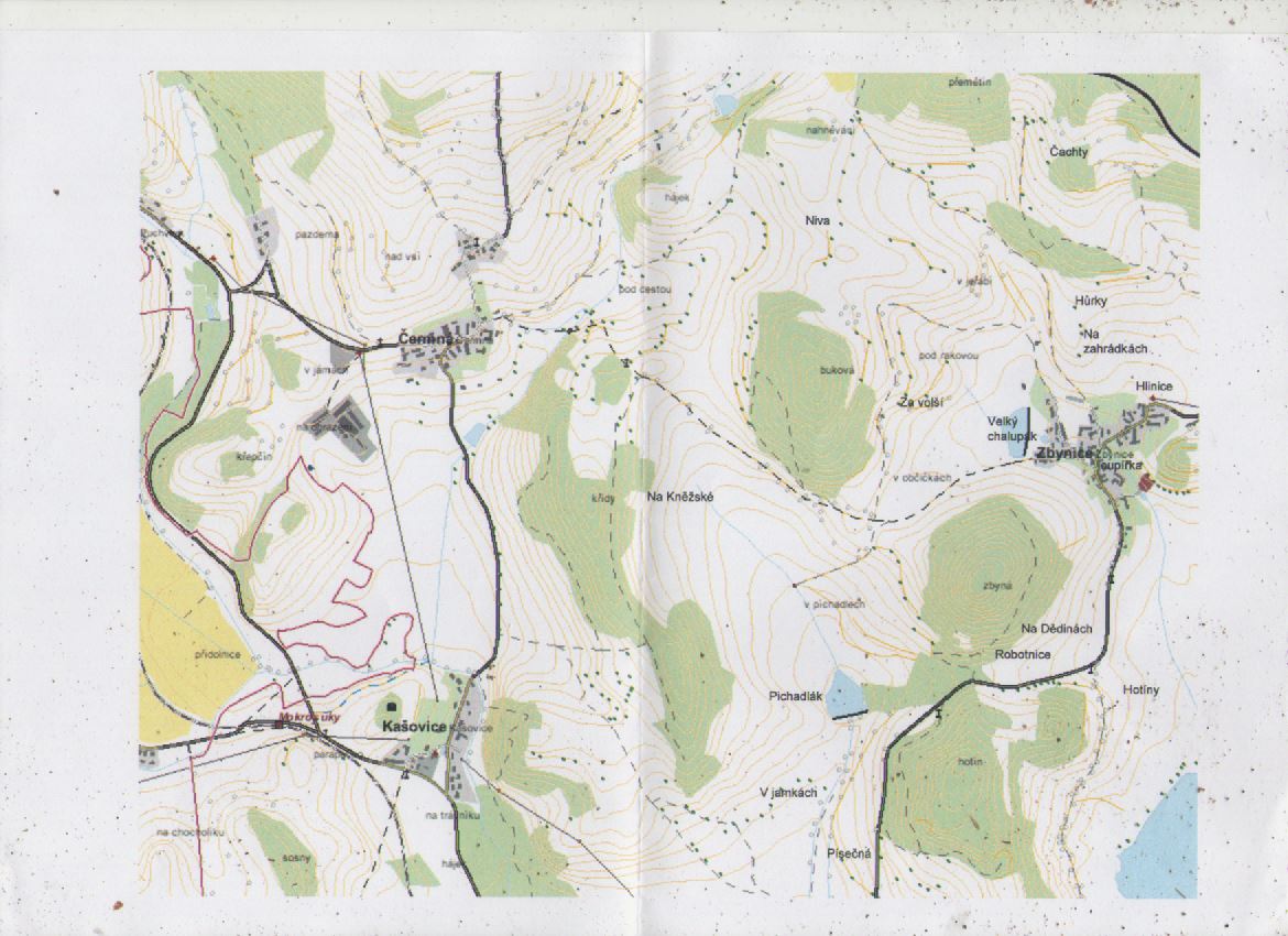 Mapa katastru Zbynic 